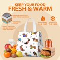 thumbnail image 5 of Dachshund Footprint Bone Insulated Lunch Bag for Women & Adults,Large Portable Soft Cooler Lunch Bag,Thermal Food Storage Tote with Pearl Cotton,8.66L,8.75x5.75x9.5 Inch, 5 of 6