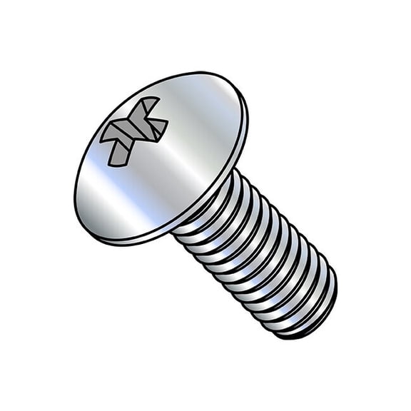 1/4"-20 x 1/2 in Phillips Truss Machine Screw, Zinc Plated Steel, 3000 PK