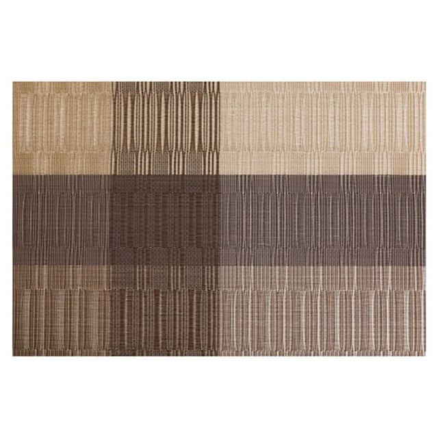 Justharion Motif PVC Tissé Napperons Résistant aux Taches Bol Tasse Plat Rectangle Isolation Tapis Imperméable Beige 1Set
