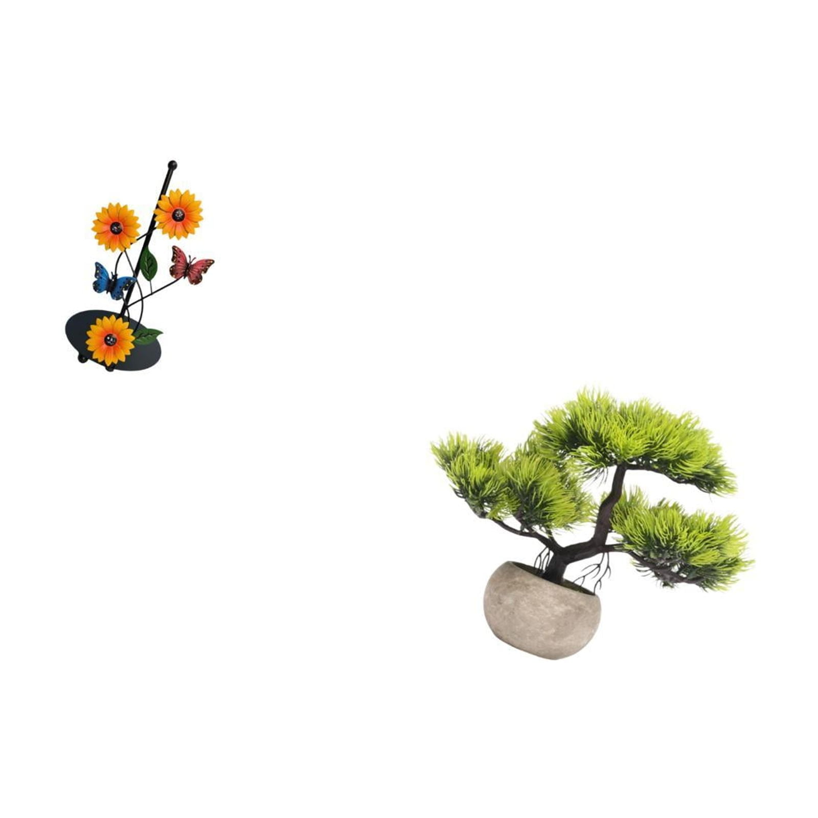 Fiocias Toilet Paper Holder And Paper Towel Holder Countertop with Artificial Bonsai Tree Lightweight Iron Vertical Stand Suitable for Office Desk Bathroom Di