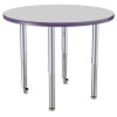 thumbnail image 6 of ECR4Kids 36in Round Contour Thermo-Fused Adjustable Activity Table Grey/Eggplant/Silver - Super Leg, 6 of 8