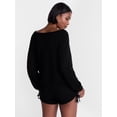 thumbnail image 3 of No Boundaries Waffle Knit Sleep Top, Women’s and Women’s Plus XS-2X, 3 of 5