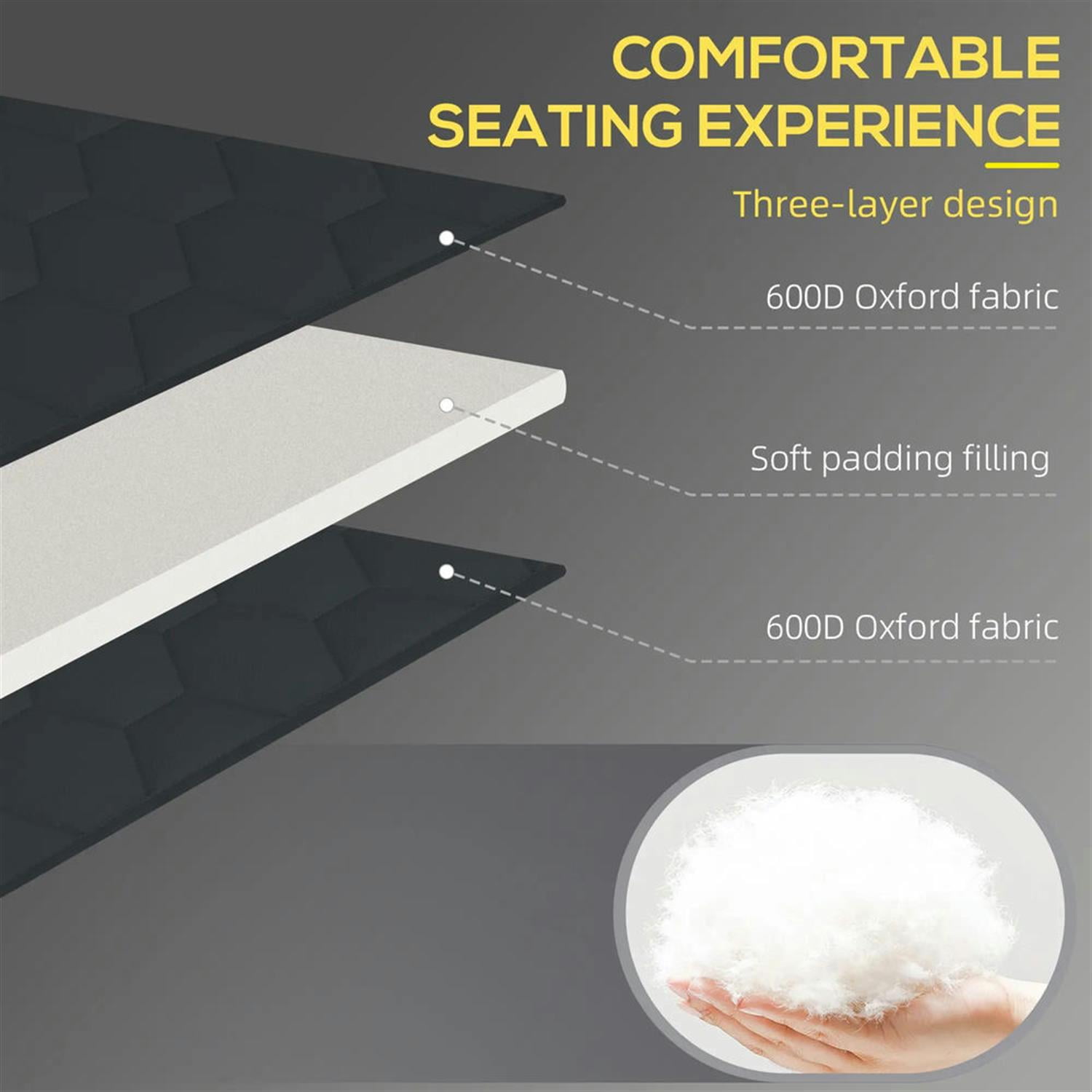 Demi Bonn Outdoor Folding Lounger Chaise with Reclining, Heavy Duty Frame, Portable Relaxation for Beach, Yard, Patio, Black