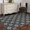 thumbnail image 3 of 2.7'x5' Area Rugs, Black Grey Indoor Outdoor Area Rug for Living Room Bedroom, Morocco Modern Geometric Ethnic Art Washable Bathroom Rugs Kitchen Floor Carpet Mats Home Decor Aesthetic, 3 of 8