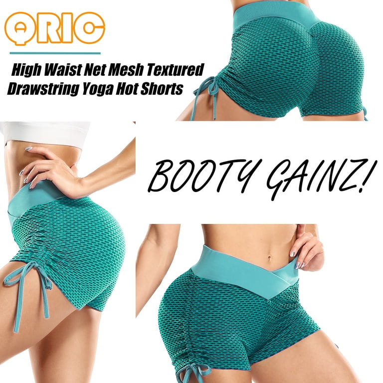 QRIC TikTok Leggings Short for Women High Waisted Yoga Pants - Gym
