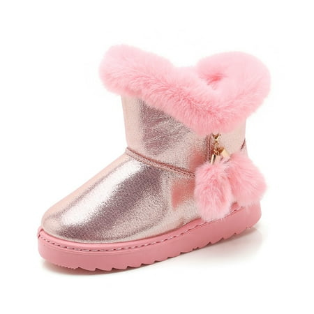 

Toyella Warm Snow Cotton Waterproof Cotton Boots Pink 33
