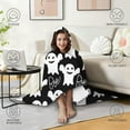 thumbnail image 4 of Wearable Blanket,Smiling Ghosts Halloween Pattern Hooded Wearable Flannel Blanket for Adults & Teens,Winter Poncho Shawl Wrap Cape Cozy Anti-Pill,60"x80", 4 of 5