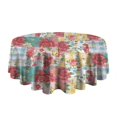 thumbnail image 5 of Pioneer Flower Floral Print Pattern Round Tablecloth 60"x60",Wrinkle Wipeable Table Cloth for Kitchen Dining Room Picnic Patio Party, 5 of 6