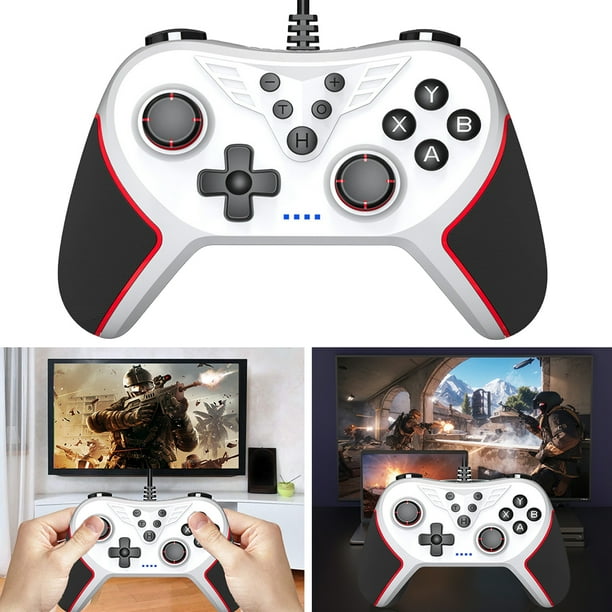 Gamepad Joystick Wi Útil USB Con Vibración para Switch Consola PC Rojo