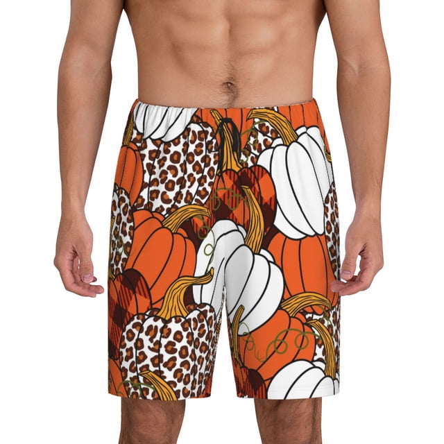 Fotbe Various Pumpkins Pantalones Cortos de Pijama para Hombre, Ropa de Dormir, Pantalones de Pijama Cortos para Hombre-Small