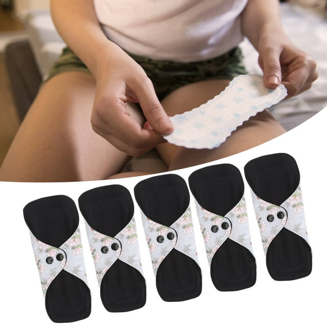 5 Serviettes Menstruelles Réutilisables, Serviettes Hygiéniques Féminines en Coton Doux