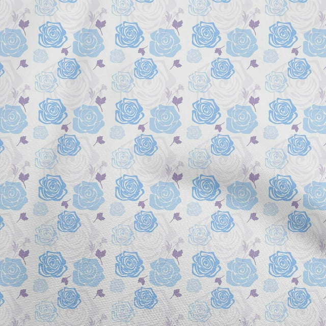 oneOone Silk Tabby Light Blue Fabric Floral Craft Projects Decor Fabric Printed By The Yard 42 Inch Wide