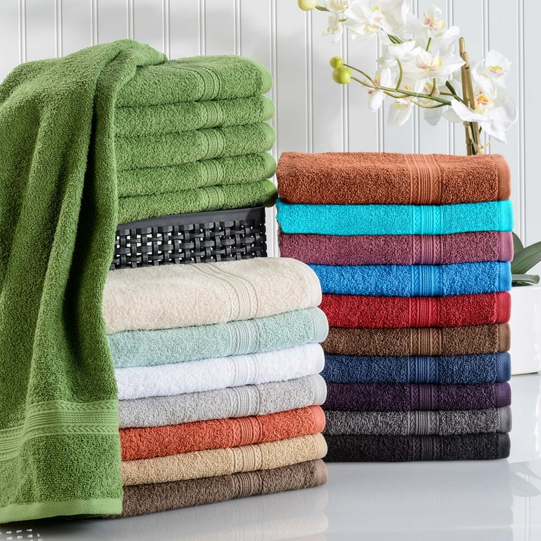 BNM Eco-Friendly Cotton Bath Towel Set of 4, Cranberry