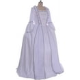 thumbnail image 3 of Women's Marie Antoinette Ball Gown 18th Century White Ruffle Sack-back Rococo Gown Dress, 3 of 8