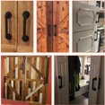 thumbnail image 5 of 2 Pcs 25cm Sliding Door Handle Black Door Handle Retro Barn Door Handle, 5 of 5
