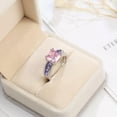 thumbnail image 6 of K-KED Fashion 925 Silver Filled Wedding Ring Women Delicate Jewelry Pear Cut CZ Zircon Sz 6-10-6-Pink, 6 of 9