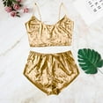 thumbnail image 4 of Cuhas Lingerie Bras for Women New Deep V Sexy Lingerie Velvet Camisole Bow Shorts Set Bra Underwear Underwear Women Gold 3X, 4 of 7