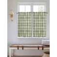 thumbnail image 2 of Sage Green Plaid Bathroom Window Curtain, Modern Art Checkered Farmhouse Light Filtering Coffee Kitchen Curtains, Bedroom Living Room Curtains 2 Panel 84"x54", 2 of 6
