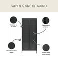 thumbnail image 5 of Mr. Kate Luna Tall 2-Door Accent Cabinet with Fluted Glass, Black, 5 of 13