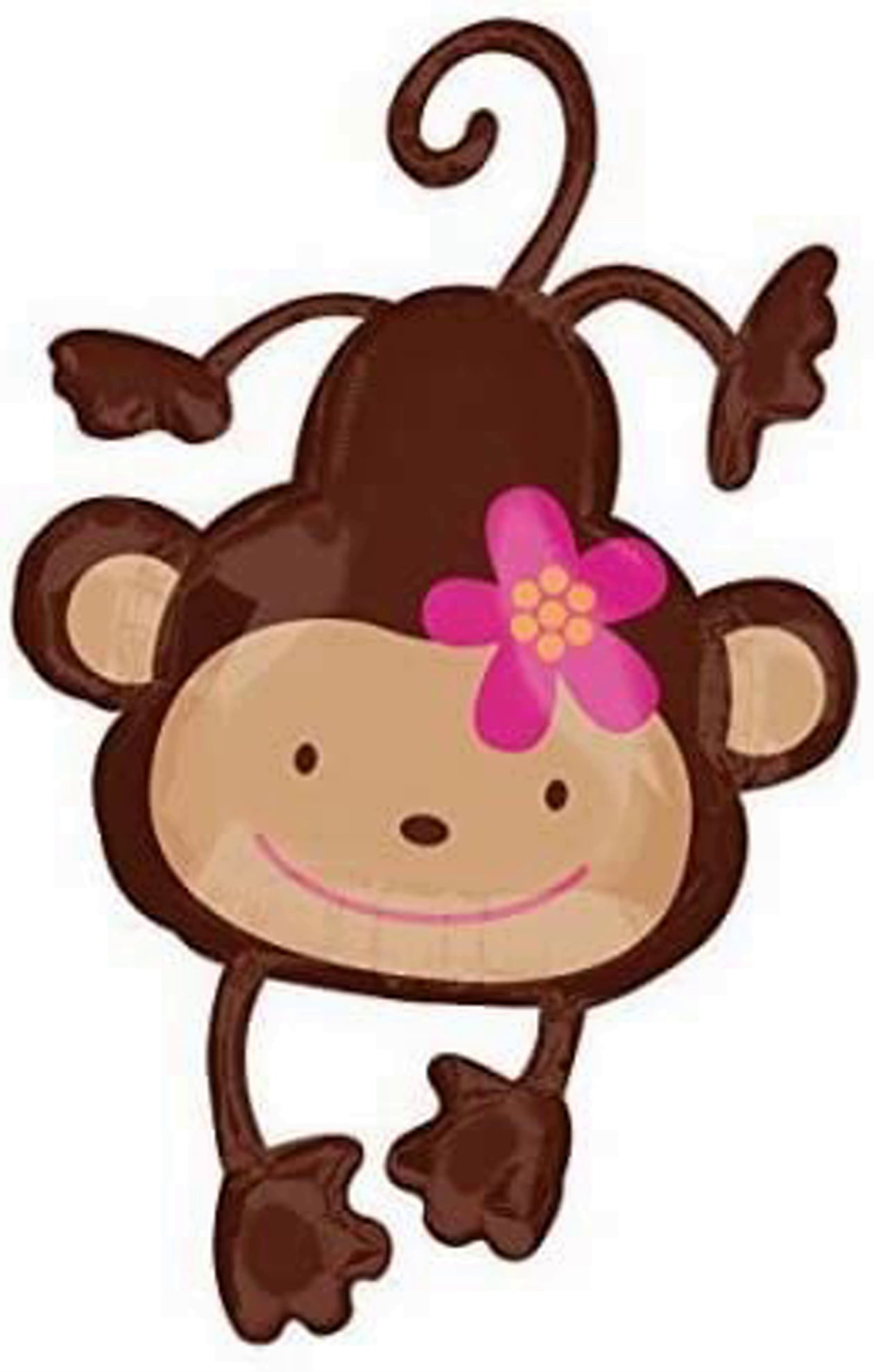 MONKEY Love Tropical Hibiscus Flower Luau (13) Party Mylar & Latex Balloons Set