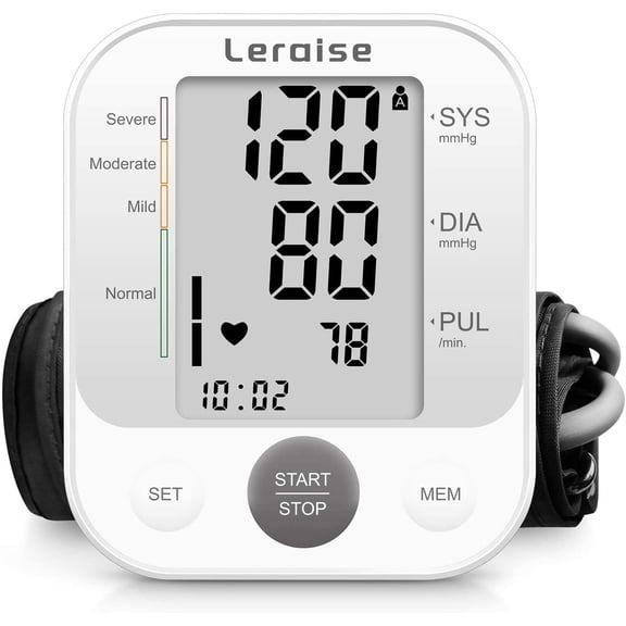 Upper Arm Blood Pressure Monitor with Speaker, 2 Users, 240 Recordings, Large Cuff, Large Display Screen