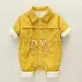 thumbnail image 2 of LYHaoo Toddler Babys Girls Boys Thick Warm Jumpsuit Draw String Pure Color Boys Jumpsuit Romper 6-9 Months Yellow(Toddler), 2 of 6
