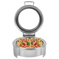 Electric Chafing Dish Set 6.34QT, 400W Stainless Steel Buffet Server Warmer for Catering, Parties, Weddings - Round Food Warmer