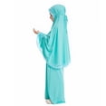 thumbnail image 5 of IDOPIP Kids Girls Abaya Muslim Full Cover Lace Hijab Dress 2pcs Kaftan Dubai Islamic Prayer Dress, 5 of 8