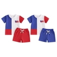 thumbnail image 7 of GYRATEDREAM Toddler Baby Boy Summer Clothes Outfits Independence Day Patchwork Short Sleeve T-Shirt Top and Casual Shorts Set for Red 18-24M, 7 of 7