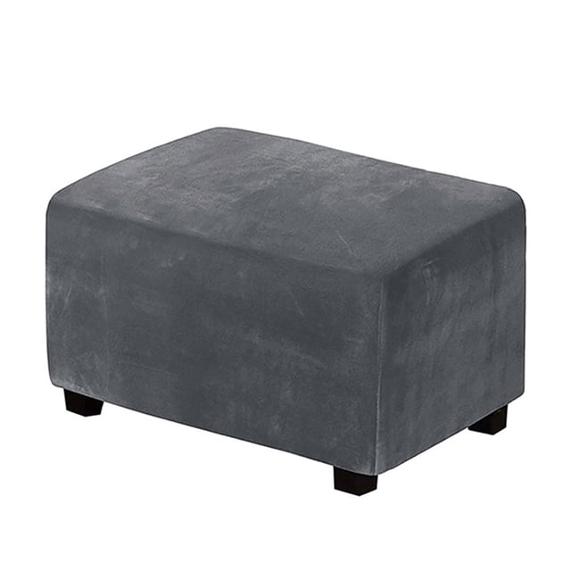 Ottoman Slipcovers Stretch Ottoman Cover Footrest Footstool Slipcover Anti-Slip Foot Stool Cover Machine Washable Soft Rectangle Furniture Protector for Living Room Bedroom