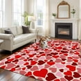 thumbnail image 3 of Valentine's Day Washable Area Rug 5 x 7 ft Red Pink Heart, Soft Non Slip Rugs Stain Repellent Indoor Felt Carpet for Living Dining Room Bedroom Home Office, 3 of 9