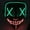 Green&Orange, variant on Luxtrada Clubbing Light Up "Stitches" LED Mask Costume Halloween Rave Cosplay Party Xmas + AA Battery (Fluorescent Green&White)