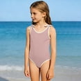 thumbnail image 2 of Miaoju Girls One Piece Swimsuit Size 8 Ruffle Ruched Tankini with Shorts Quick Dry & Stretchy Solid Color Beach Skirt Cute Ruched Bathing Suit Girls' Swimwear with Print Shorts Stretch Strap, 2 of 4
