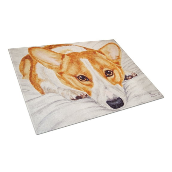 Carolines Treasures AMB1133LCB Fiona Corgi Glass Cutting Board Large, 12H x 16W, multicolor