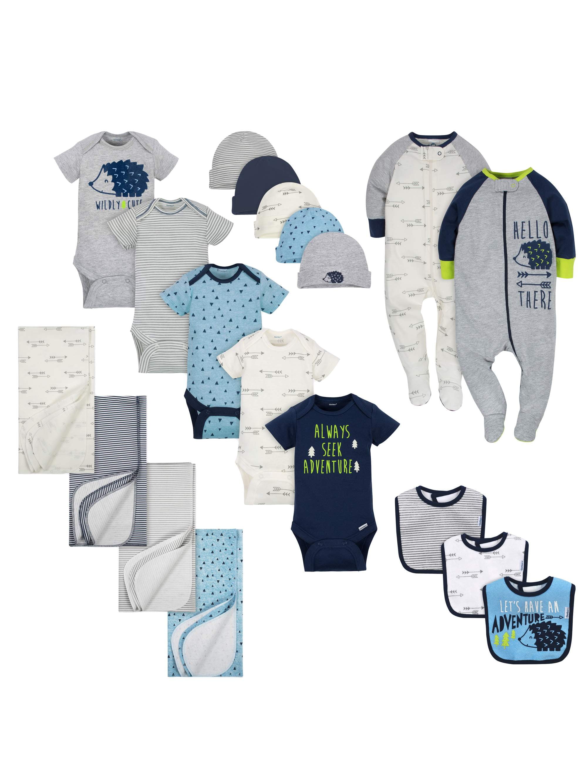 Gerber Gerber Baby Boy Newborn Clothes Shower Gift Set, 19Piece
