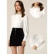 thumbnail image 2 of Blusas de mujer Blusa de trabajo de manga larga con cuello alto y lentejuelas Blanco L, 2 of 6