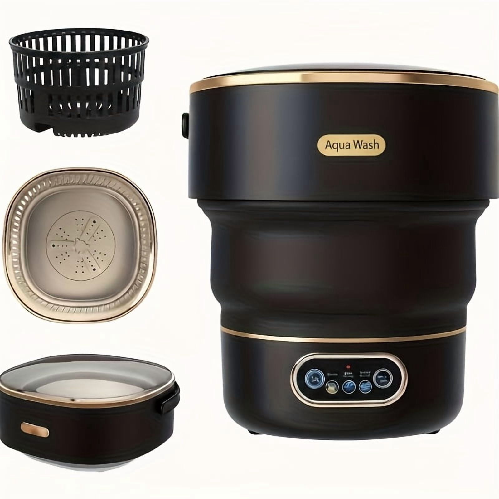 15L Foldable Portable Mini Washing Machine, Underwear & Sock Washer with Clothing Isolation, Space-Saving for Home, Travel, Apartment & RV Use