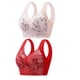 thumbnail image 2 of Gibobby Brasier mujer busto Chaleco de pecho envuelto en la espalda de encaje para mujer, 2 piezas, sin anillo de, copa fija, de pecho grande, colección pequeña(Rojo,G), 2 of 4