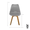 thumbnail image 4 of Comedor con Mesa en Vidrio Negro Moderna + 4 Sillas Tulip gris, 4 of 8