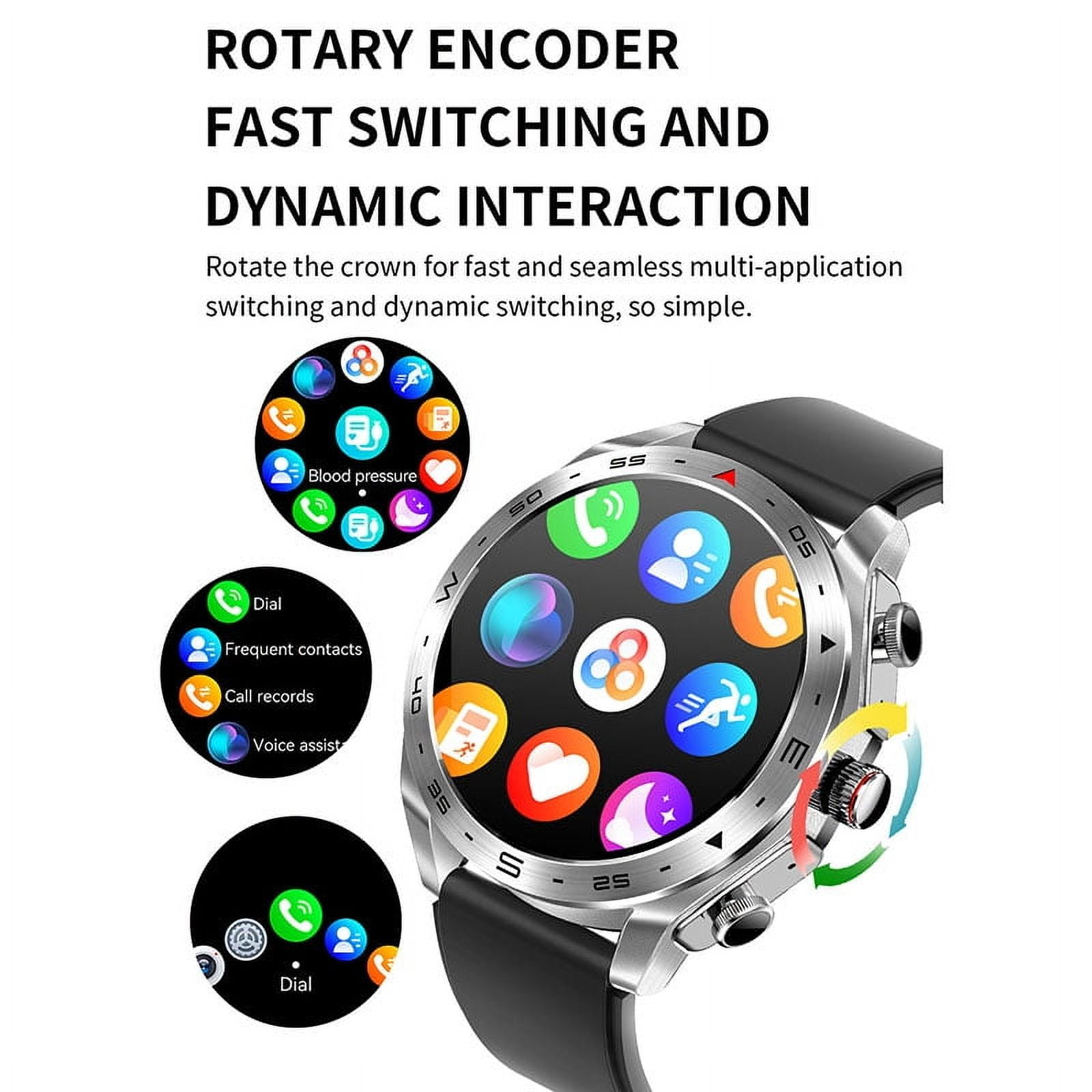 Rainbuvvy T95 Smart Watch 1.52 Inch Built-in Portable Headphones Sleep Monitoring Fitness Tracker Outdoor Sports Watch