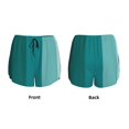 thumbnail image 3 of Gukieu Teal Color Print Women's Sports Shorts with Drawstring Elastic Waistband for Running, Yoga, Fitness-XX-Large, 3 of 7