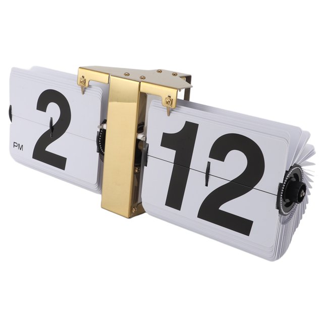 Vintage Retro Flip Clock Large Numbers Premium Stainless Steel Desk Clock for Living Room Office Decor Easy to Read Durable Material Stylish Design Great Gift Easy to Wash
