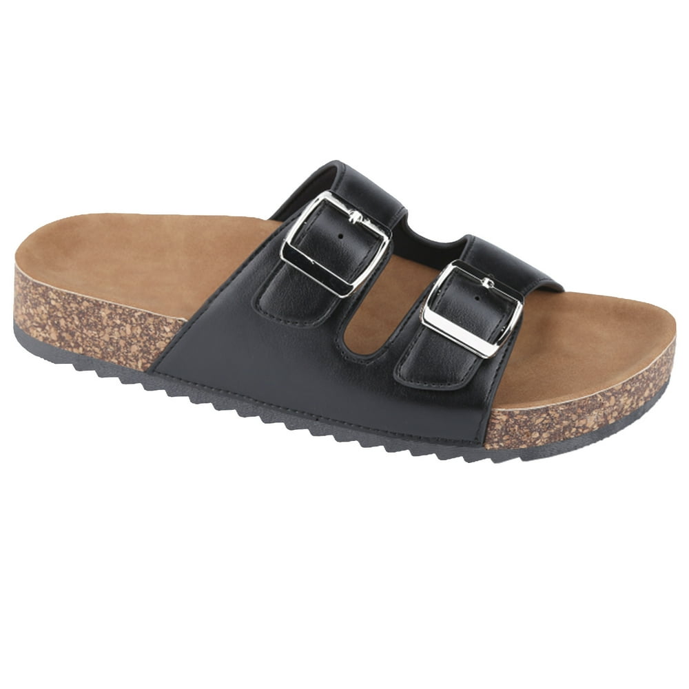 women's casual buckle straps sandals flip flop platform footbed sandals
