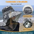 thumbnail image 5 of DIDADI Mosquito Head Net Hat, Foldable Wide Brim Sun Cap with Neck Flap for Fishing Hiking, Green, 5 of 14