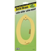 Hy-Ko BR-40/0 4 Inch Solid Brass House Number Number 0, Polished High-Luster Finish, Pack of 1