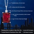 thumbnail image 2 of Gem Stone King 5.10 Cttw 14X10MM Emerald Cut Red Created Ruby and 3MM Round Lab Grown Diamond 925 Sterling Silver Pendant Necklace for Women | With 18 inch Silver Chain, 2 of 5