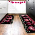 thumbnail image 6 of Valentine''s Day Black Kitchen Rugs Set of 2, Pink Red Love Heart Eucalyptus Leaves Arrow Kitchen Mats Decor, Anniversary Wedding Holiday Floor Door Mat Home Decorations -17x30 and 17x47 Inch, 6 of 6