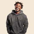 thumbnail image 3 of Dalix Panda Embroidered Fleece Hoodie Mineral Wash Long Sleeve Sweatshirt Mens in Gray 2XL XX-Large, 3 of 5