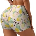 thumbnail image 2 of Naloa Lemon Leaves Biker Shorts for Women Seamless Scrunch Short Women’s Yoga Shorts for Gym Running Sport Shorts - X-Large, 2 of 9