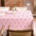 thumbnail image 4 of Pink Bow Tablecloth Watercolor Bowknot Coquette Table Cover 60 x 102 Inch Picnic Table Cloth for Birthday Baby Shower Bachelorette Party Supplies Decoration, 4 of 7